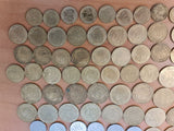 France - Franc / Centimes - 123 coins totaling 50.6 Francs from 1960s to 1990s