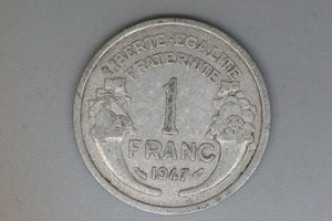 1947 - France - 1 Franc Coin - VG