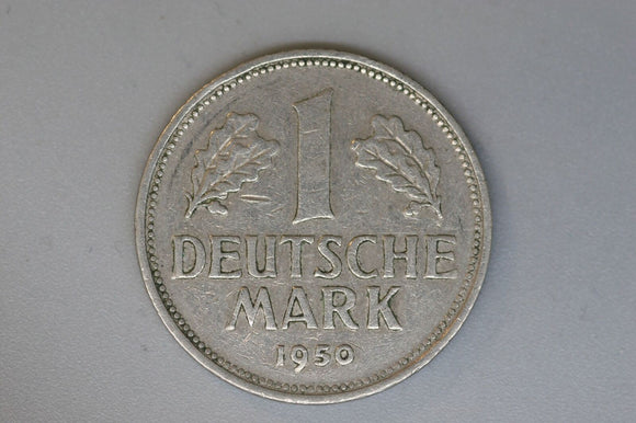 1950 - D - Germany - 1 Deutsche Mark Coin - F