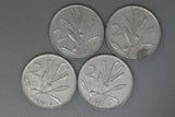 Italy -  2 Lira Coins - 2 * 1957 & 2 * 1954