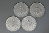 Italy -  2 Lira Coins - 2 * 1957 & 2 * 1954