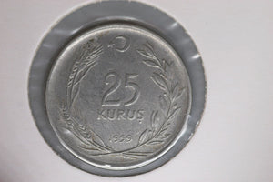 1959 - Turkey - 25 Kuru Coin - F