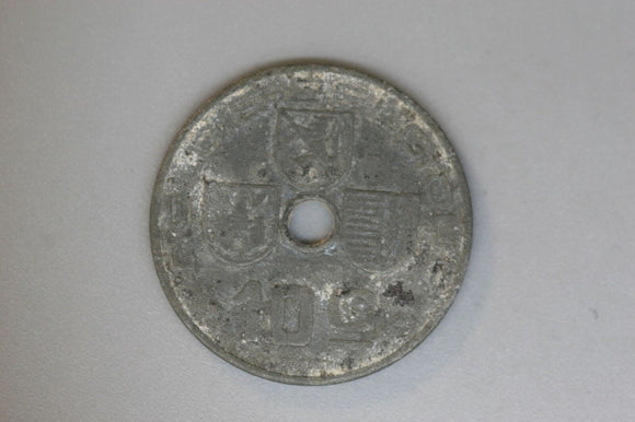 1943 - Belgium - 10 Cent Coin - G