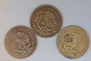 Mexico - 5 Centavo Coins - 1961, 1963 & 1969 - F