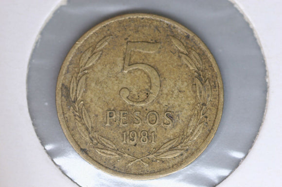 1981 - Chile - 5 Peso Coin - VG