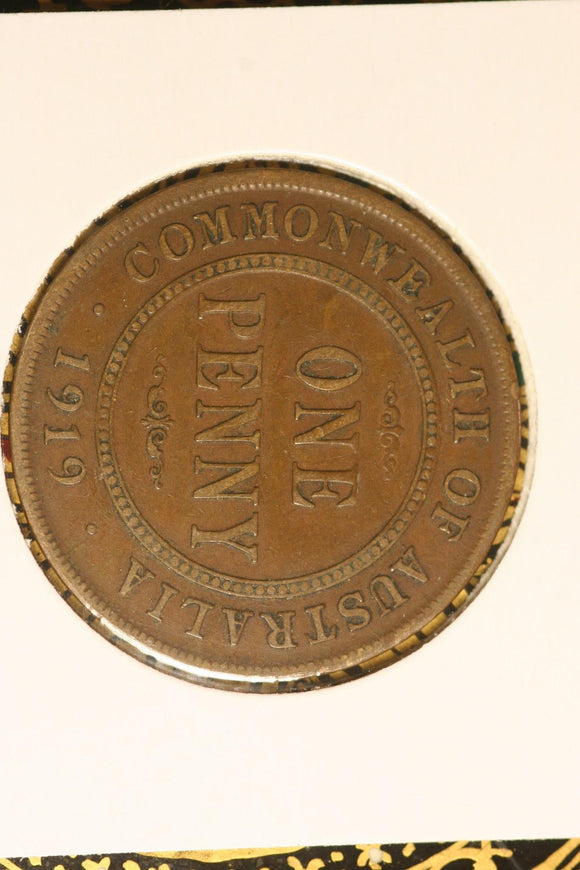 1919 - Australia Penny - No Dot - VG