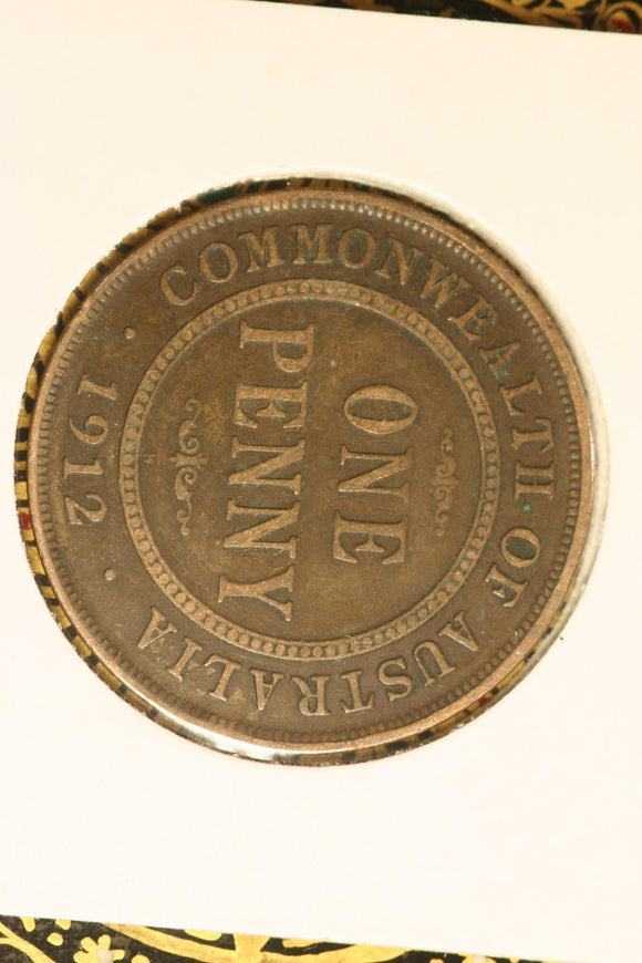 1912 - Australia Penny - VG / Spots of Verdigris