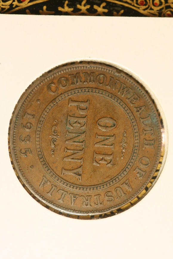 1935 - Australia Penny - aVF / Problem Coin