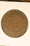 1935  - Australia Penny - Diecrack above 'MMON'