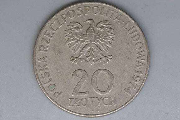 1974 - Poland - 20 Zloty Coin - 25 Years - VF