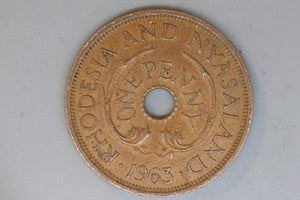 1963 - Rhodesia - 1 Penny Coin - VF