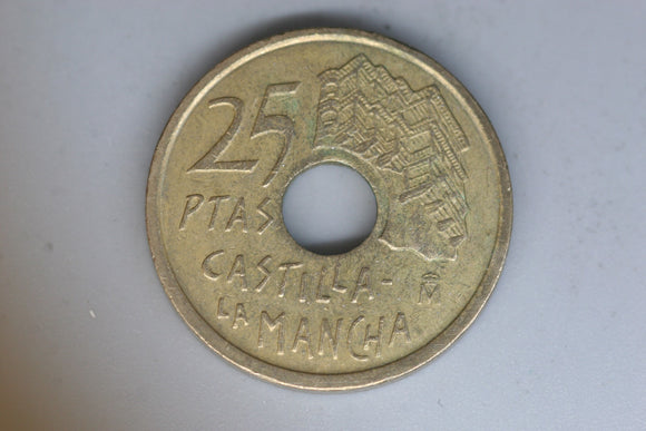 1996 - Spain - 25 Pesetas Coin - Castilla La Mancha - F