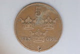 1920 - Sweden - 5 Ore Coin - VG