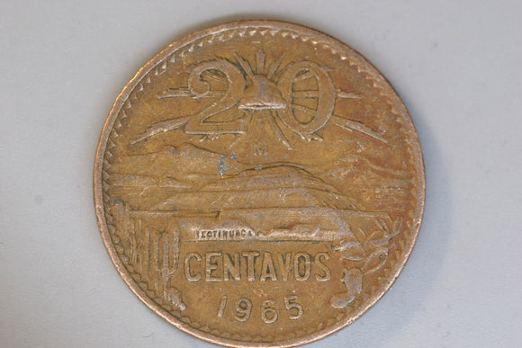 1965 - Mexico - 20 Centavos Coin - F