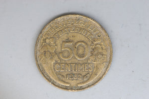 1932 - France - 50 Centimes Coin - VG