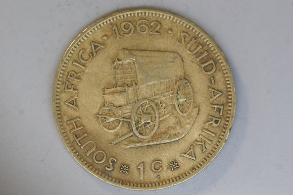 1962 - South Africa - 1 Cent Coin - F