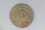 1920 - Germany - 5 Pfennig Coin - Wilhelm II - Iron - G