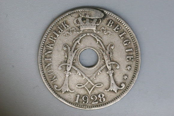 1928 - Belgium - 25 Centimes Coin - VG