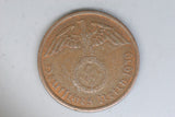 1939 - Germany - 2 Pfennig Coin - VF