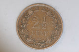 1886 - Netherlands - 2 1/2 Cent Coin - VG