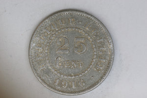 1916 - Belgium - 25 Centimes Coin - F