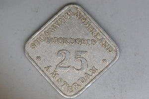 1950 - Amsterdam; Netherlands - 25 Boordgeld Token - Shipping Token - gF