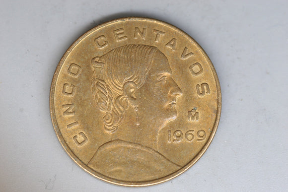 1969 - Mexico - 5 Centavos Coin - Natural Lustre - EF