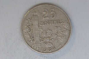 1904 - France - 25 Centimes Coin - aVF