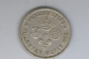 1975 - Mauritius - Quarter Rupee Coin - F