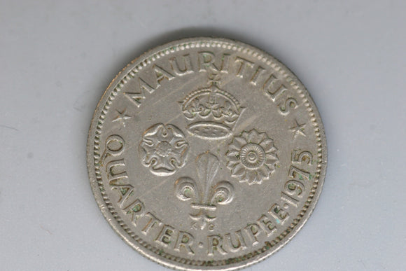 1975 - Mauritius - Quarter Rupee Coin - F