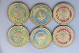 2018 - Australia 2 Dollar Coins * 6 - Commonwealth Games Full Set * 2 - gVF / EF