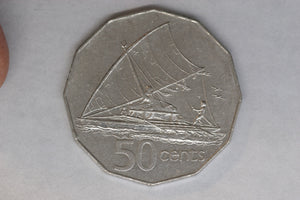 1997 - Fiji - 50 Cent Coin - Outrigger - F