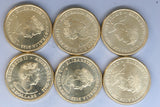 2022 - Australia 2 Dollar Coins * 6 - Socceroos - gEF / aUNC - Bulk