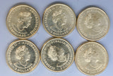 2022 - Australia 2 Dollar Coins * 6 - Socceroos - gEF / aUNC - Bulk