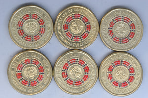 2019 - Australia 2 Dollar Coins * 6 - Repatriation - Bulk - gVF