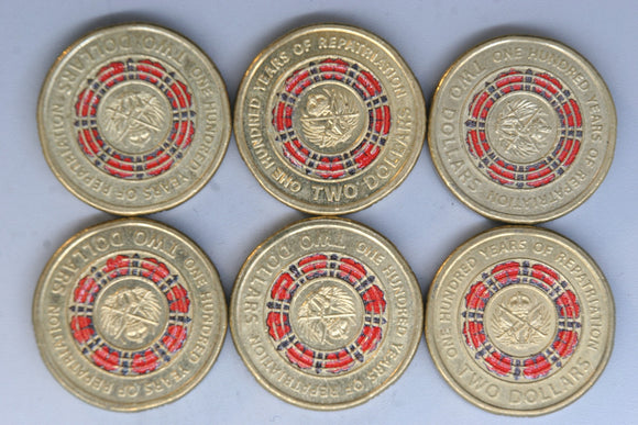 2019 - Australia 2 Dollar Coins * 6 - Repatriation - Bulk - gVF