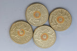 2015 - Australia 2 Dollar Coins * 4 - Remembrance - Orange - Bulk - VF / gVF