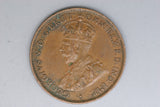 1930 - Australian Halfpenny - Tilted 3 - Key Date - EF / Verdigris