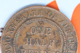 1930 - Australian Halfpenny - Tilted 3 - Key Date - EF / Verdigris