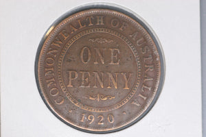 1920 - I - Australian Penny - Double Dot - Pitted & Cleaned - aF