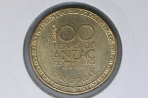 2014 - Australian 1 Dollar Coin - $1 - ANZAC - aUNC