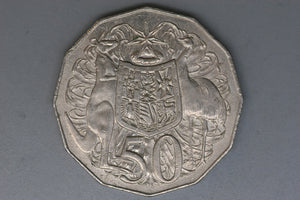 1969 - Australia 50 Cent Coin - Coat of Arms - gVF