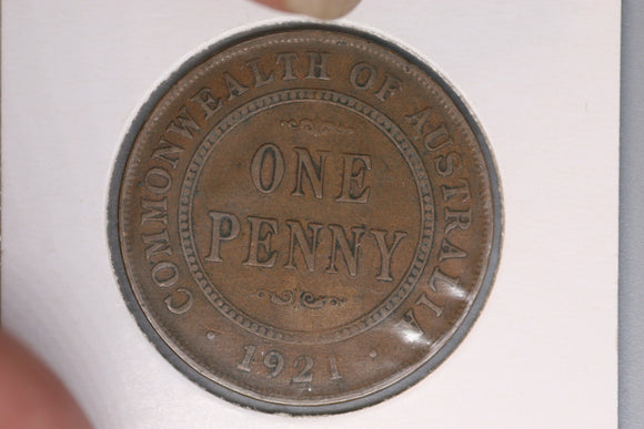 1921 - I - Australian Penny - OMN to IMP Doubled - (R6) - VG