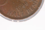 1949 - Australia Halfpenny - Diecracks on Rim to H and Rim to PE - aEF