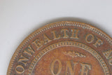 1924 - I - Australia Penny - aF - Indian Obverse, Die Rotation, Diecrack & More