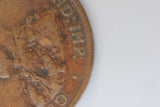 1924 - I - Australia Penny - aF - Indian Obverse, Die Rotation, Diecrack & More