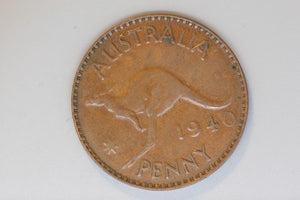 1940 - M - Australian Penny - gVF / Spots of Verdigris