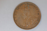 1933 - Australian Penny - Massive Planchette error - VF / Verdigris