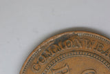 1933 - Australian Penny - Massive Planchette error - VF / Verdigris