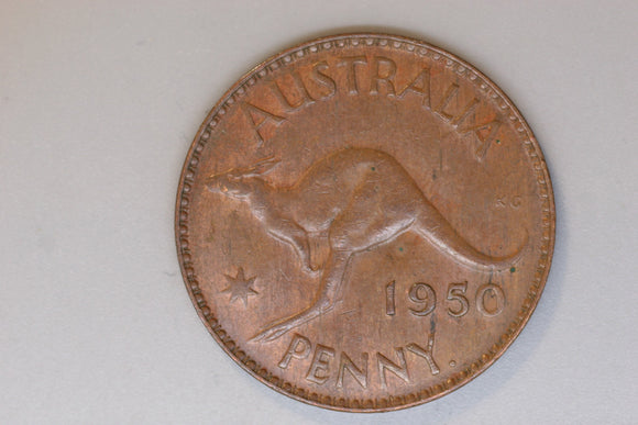 1950 - Y. - Australian Penny - EF / Tiny spots of Verdigris